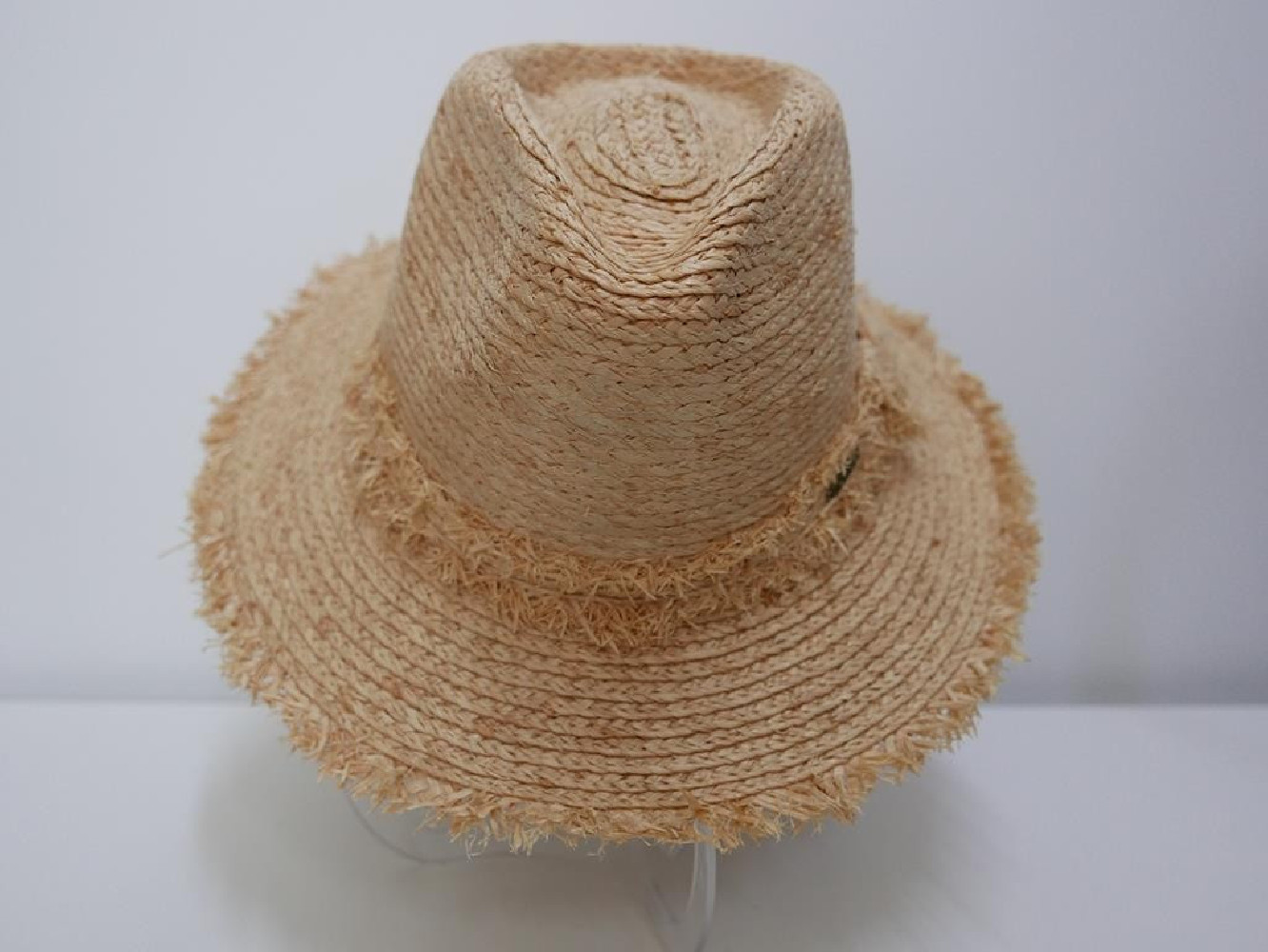 Fedora rafia beżowy męski letni  kapelusz do 57 cm regulowany