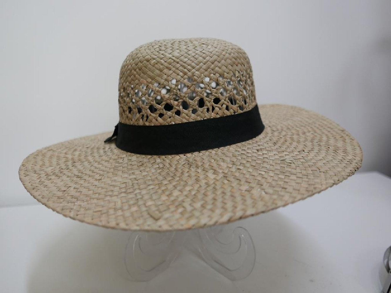 Beżowy słomkowy letni  kapelusz do 57cm