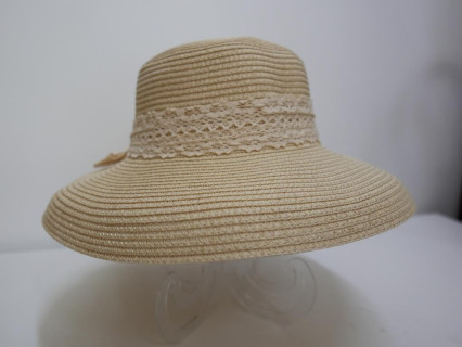 Słomkowy beżowy letni  kapelusz Audrey do 58 cm