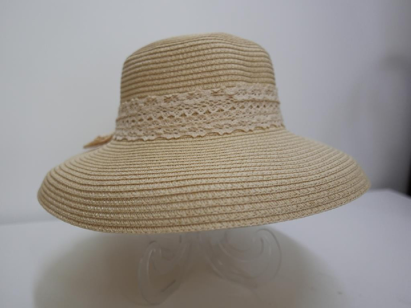 Słomkowy beżowy letni  kapelusz Audrey do 58 cm