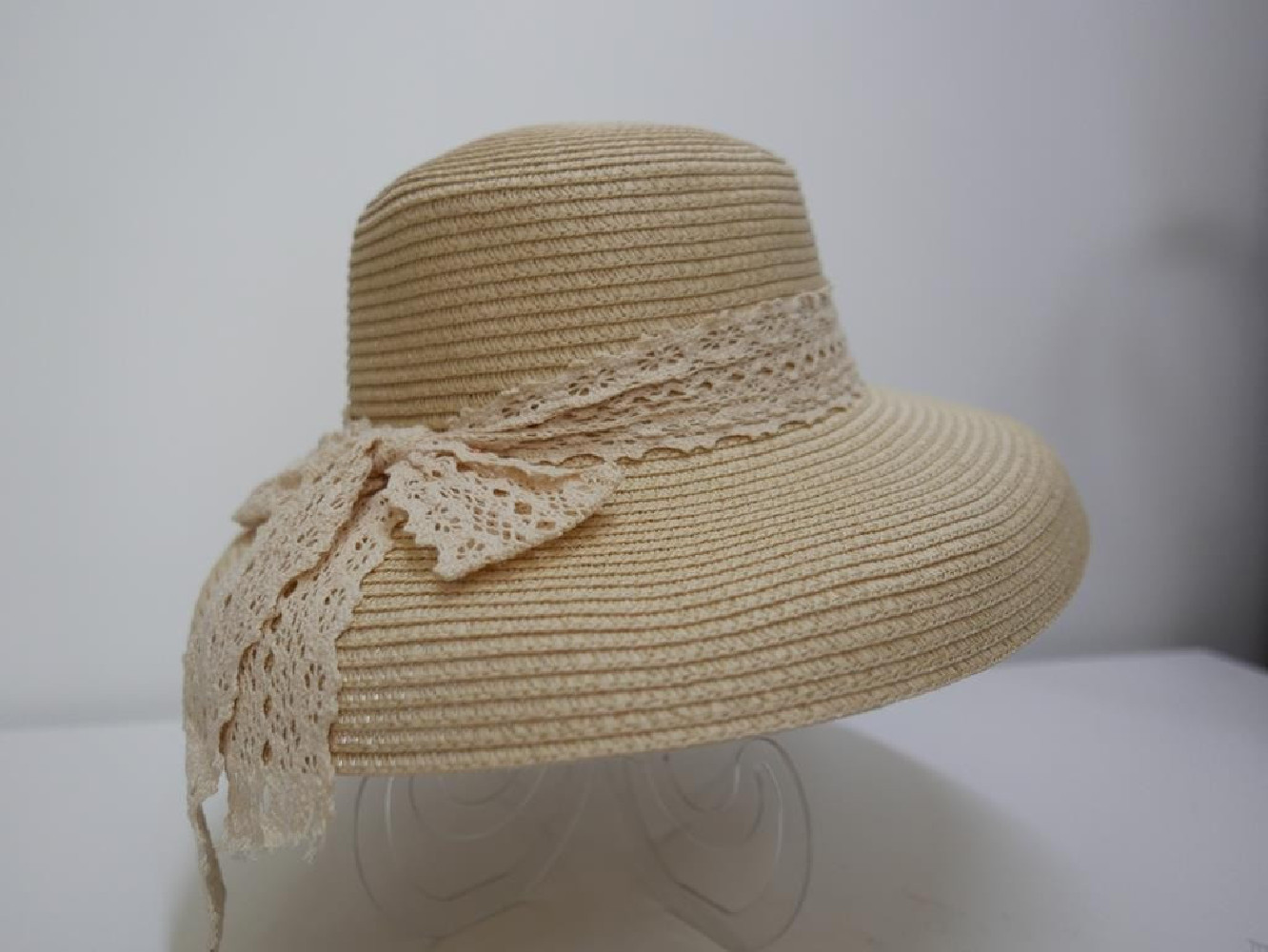 Słomkowy beżowy letni  kapelusz Audrey do 58 cm
