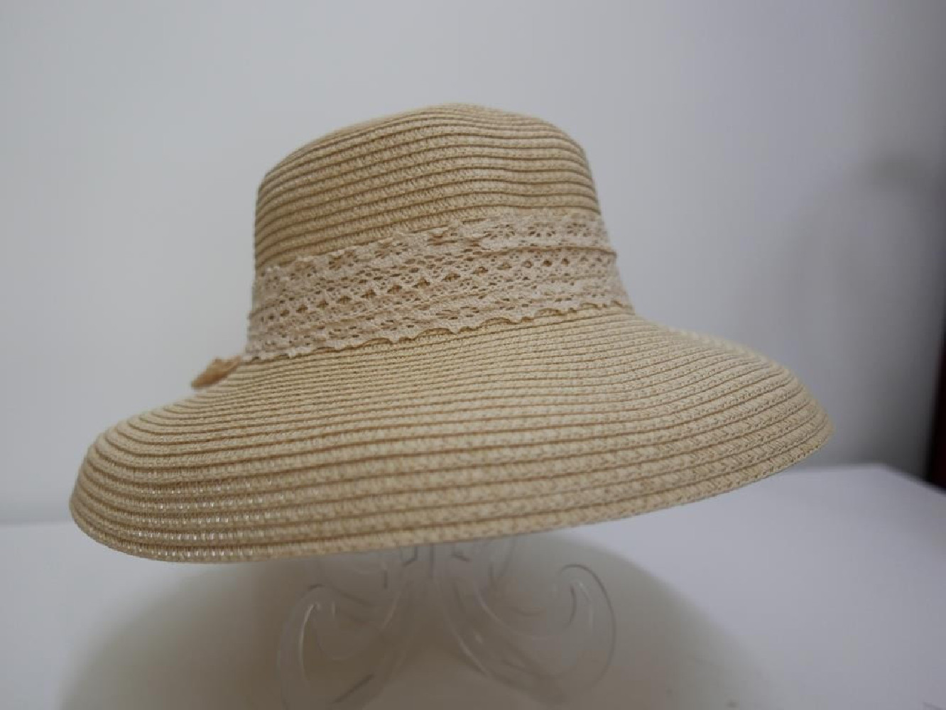 Słomkowy beżowy letni  kapelusz Audrey do 58 cm