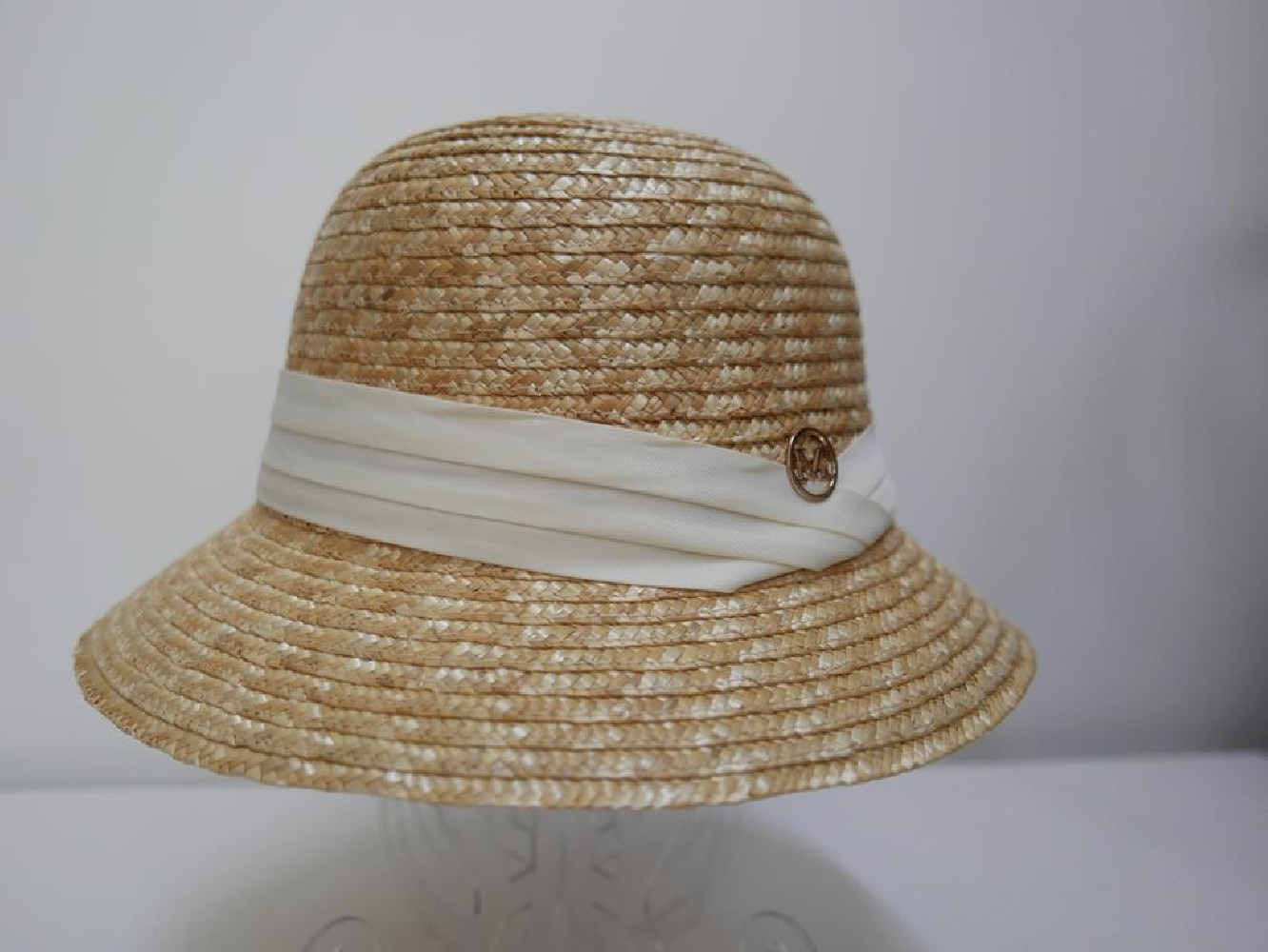 Kapelusz klosz małe rondo słomka ryżowa do 57  cm