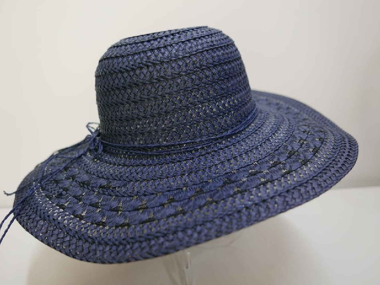 Granatowy słomkowy letni  kapelusz 57-58cm