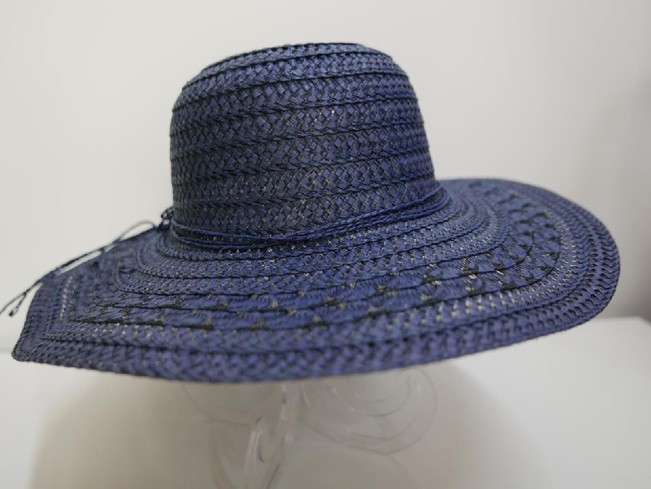 Granatowy słomkowy letni  kapelusz 57-58cm