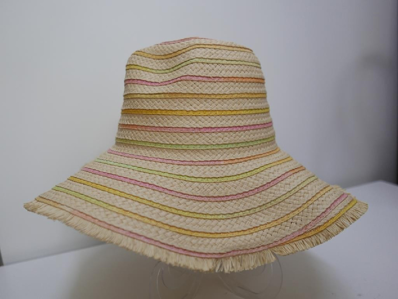 Tęczowy słomkowy letni  kapelusz do 58cm