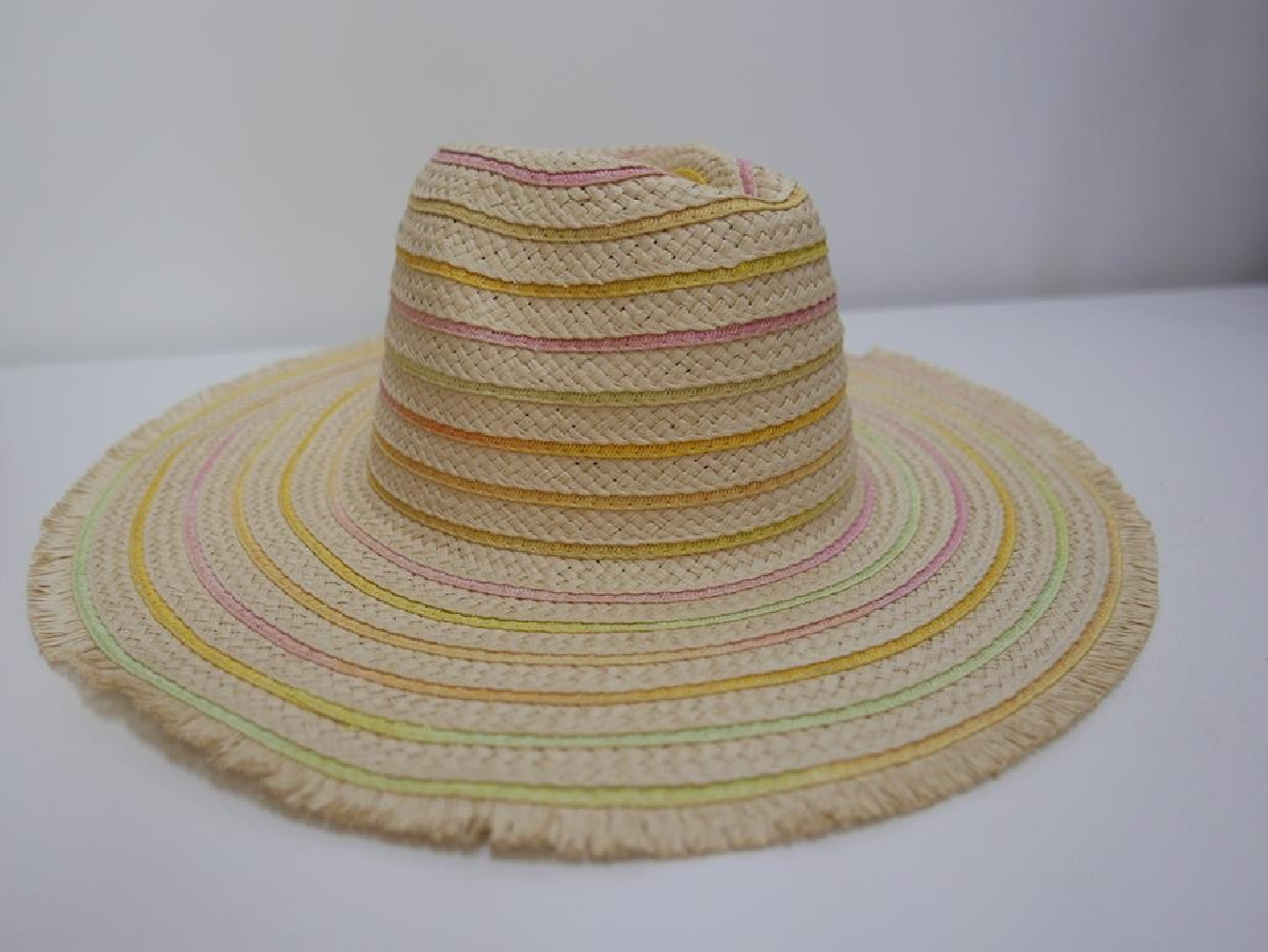 Tęczowy słomkowy letni  kapelusz do 58cm