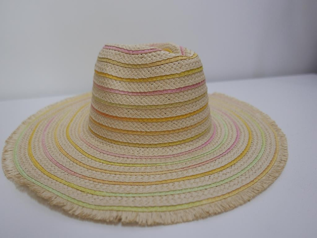 Tęczowy słomkowy letni  kapelusz do 58cm