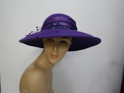 Vegas fioletowy kapelusz z dużym rondem -54-57 cm