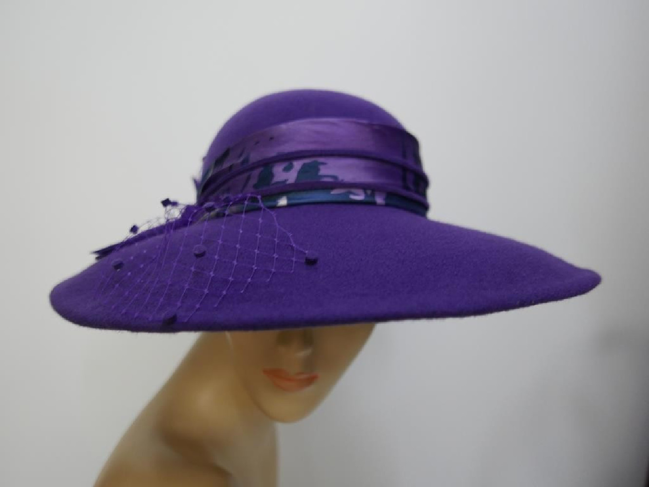 Vegas fioletowy kapelusz z dużym rondem -54-57 cm