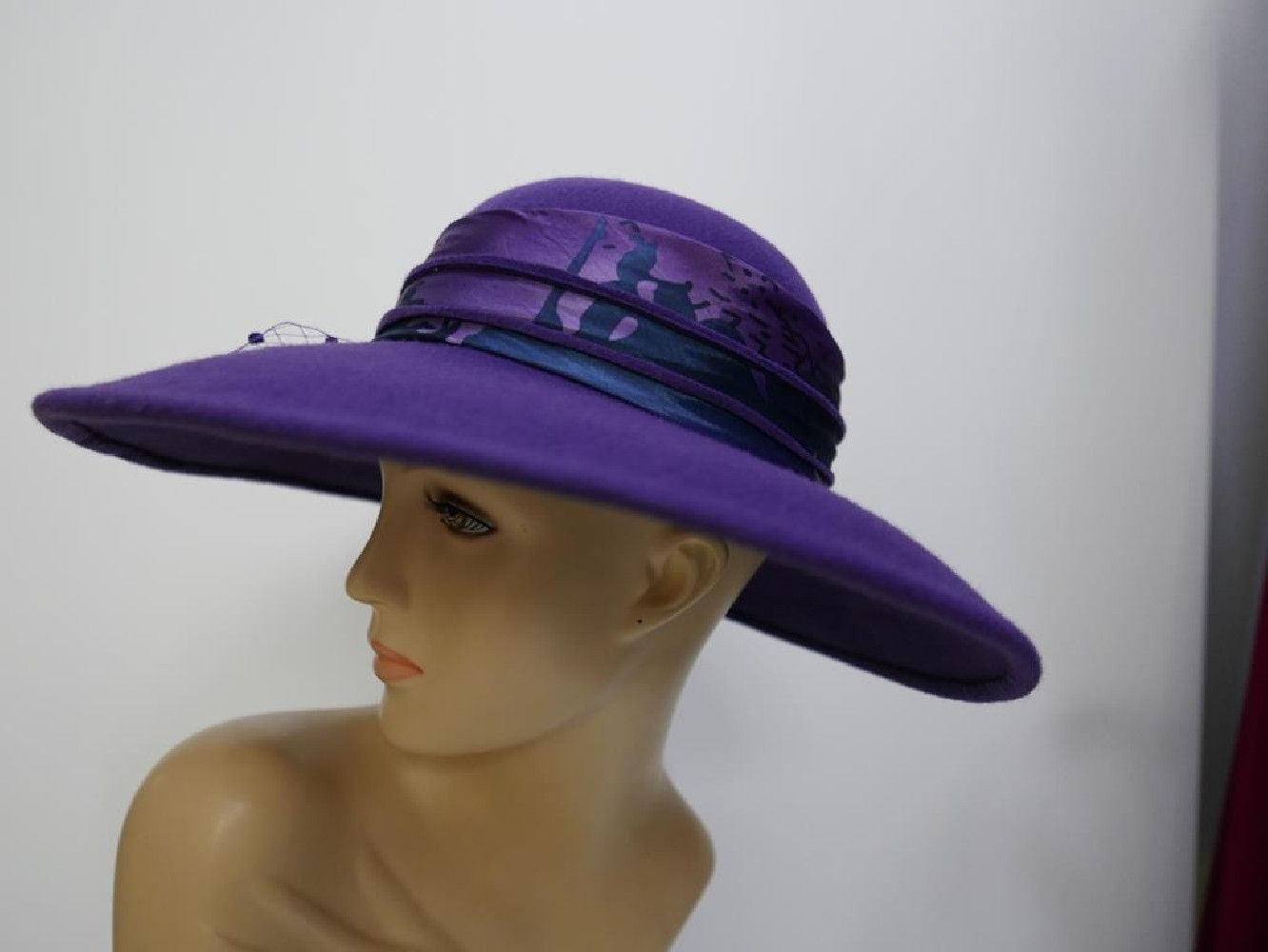 Vegas fioletowy kapelusz z dużym rondem -54-57 cm
