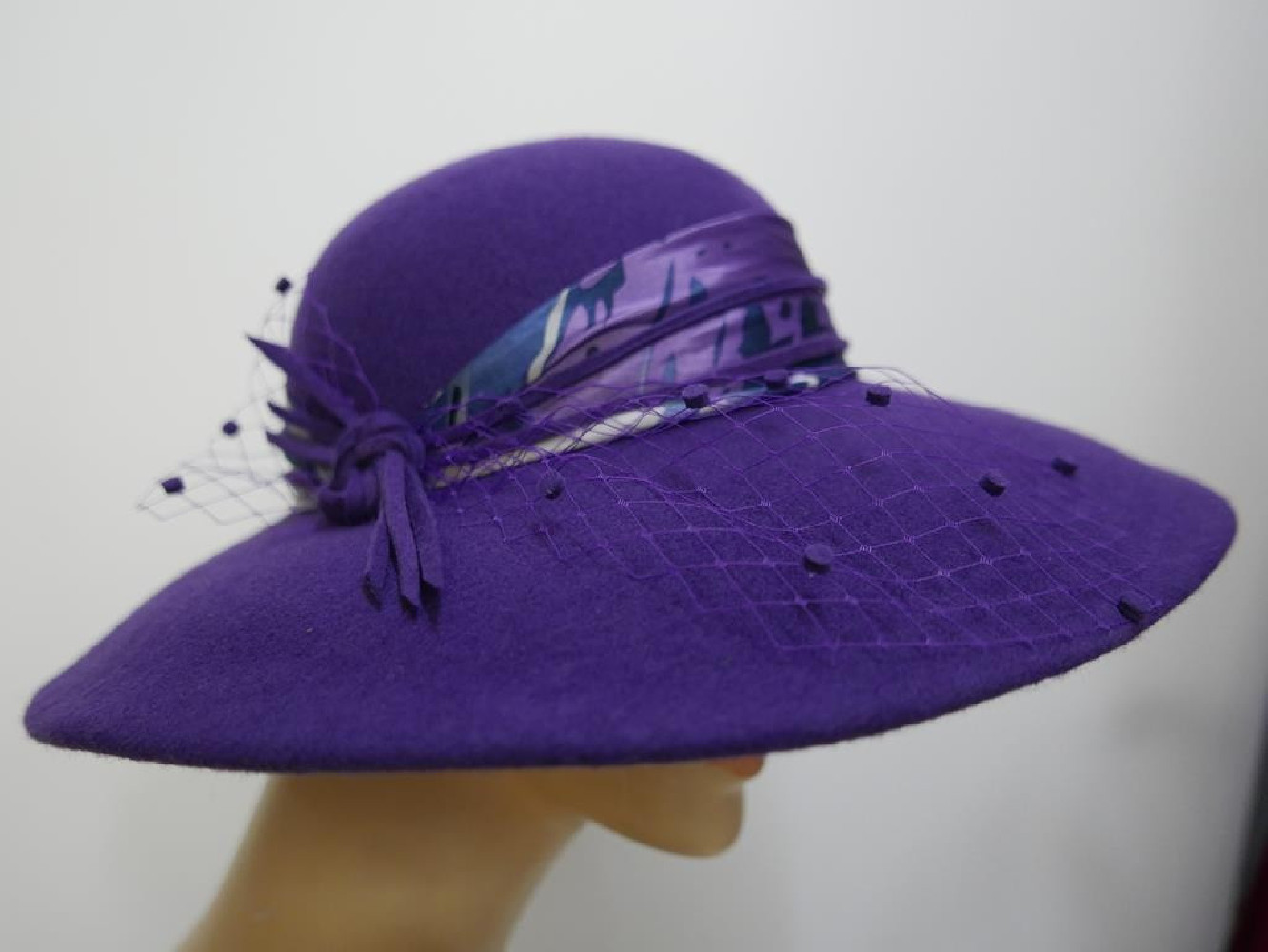 Vegas fioletowy kapelusz z dużym rondem -54-57 cm