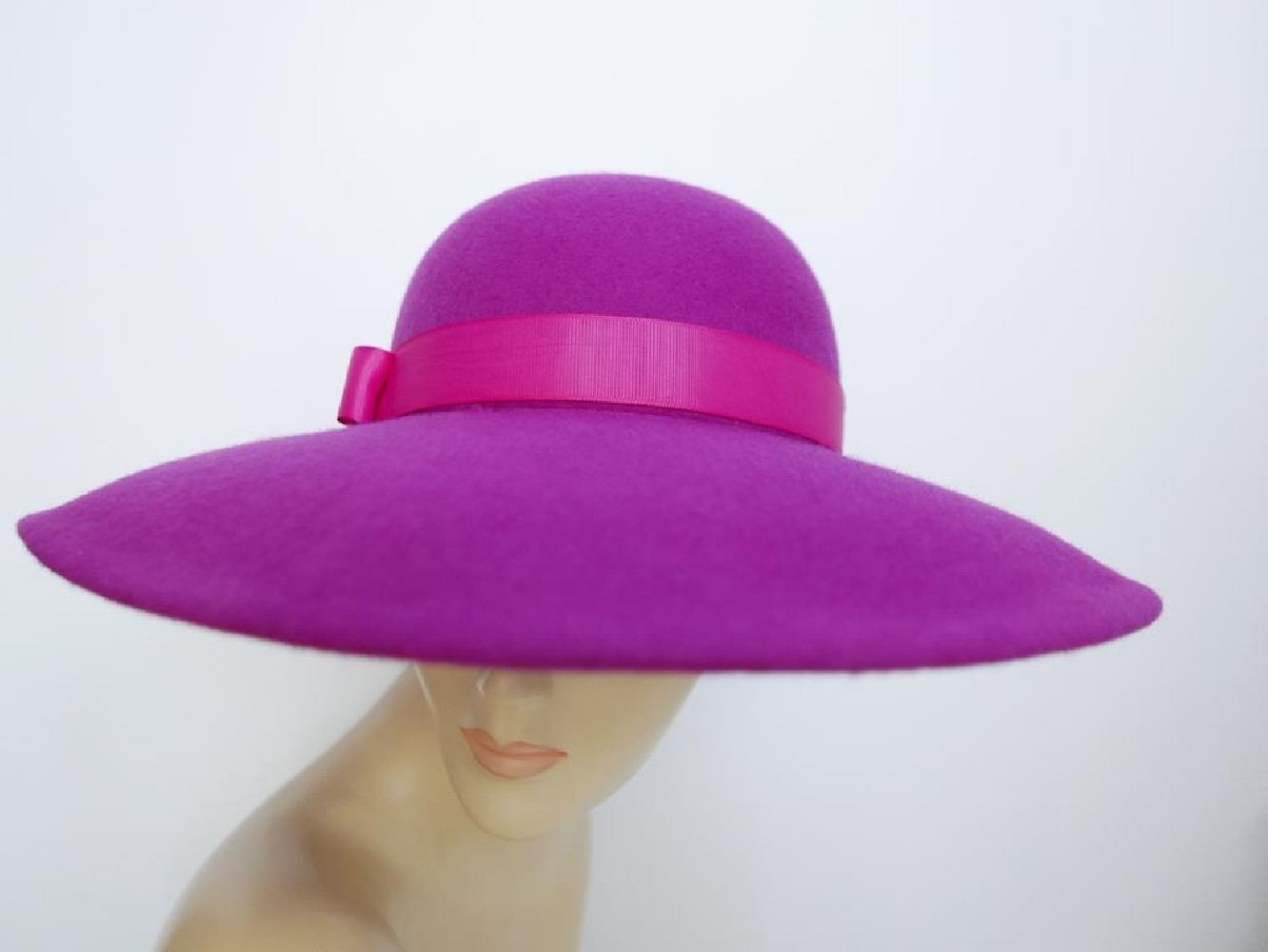 Vegas fuksja kapelusz z dużym rondem -54-57 cm