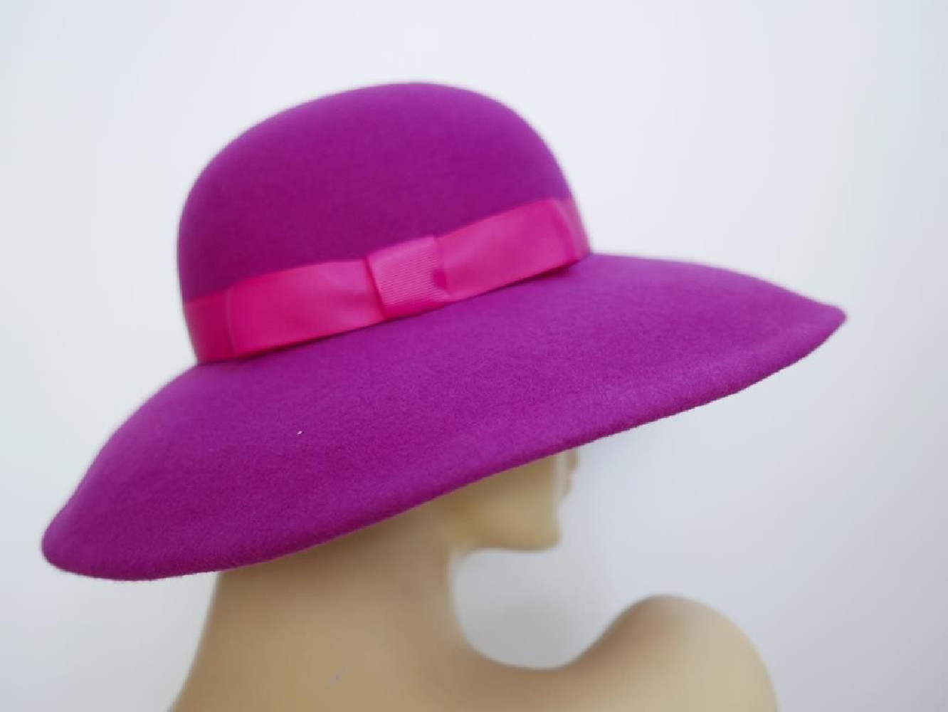Vegas fuksja kapelusz z dużym rondem -54-57 cm