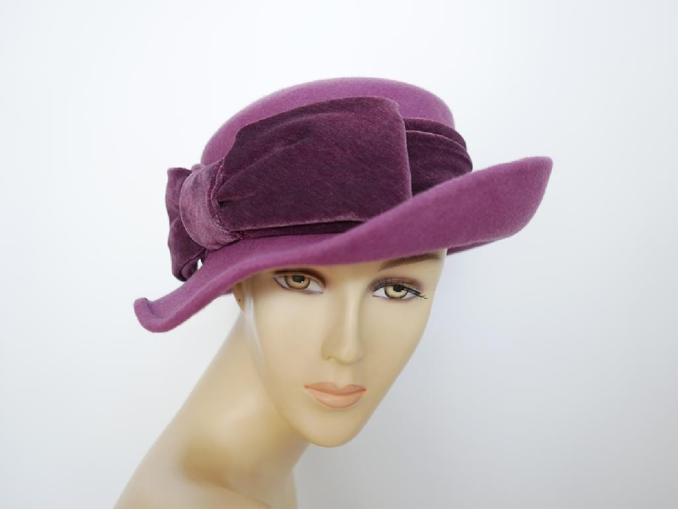 Sabrina- wrzosowy róż kapelusz filcowy 57-59cm