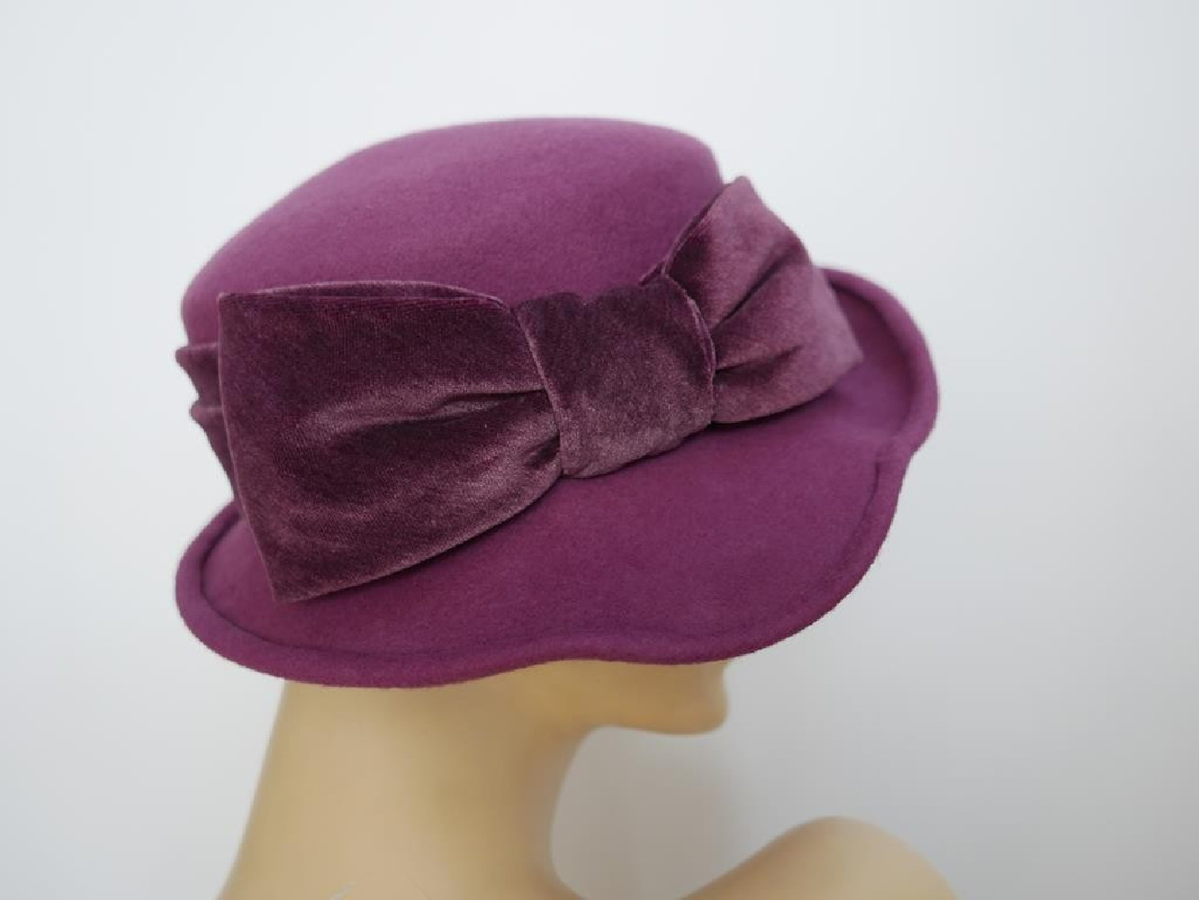 Sabrina- wrzosowy róż kapelusz filcowy 57-59cm