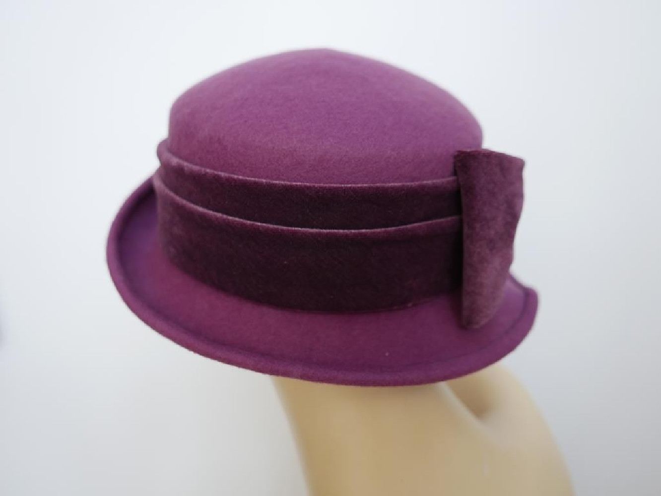 Sabrina- wrzosowy róż kapelusz filcowy 57-59cm