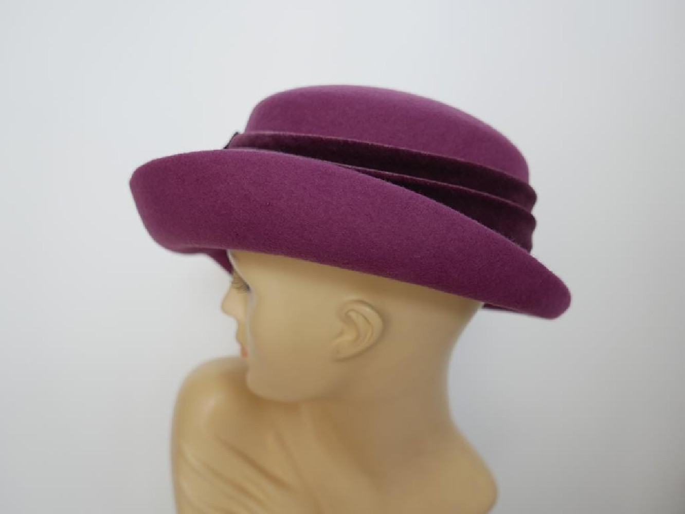 Sabrina- wrzosowy róż kapelusz filcowy 57-59cm