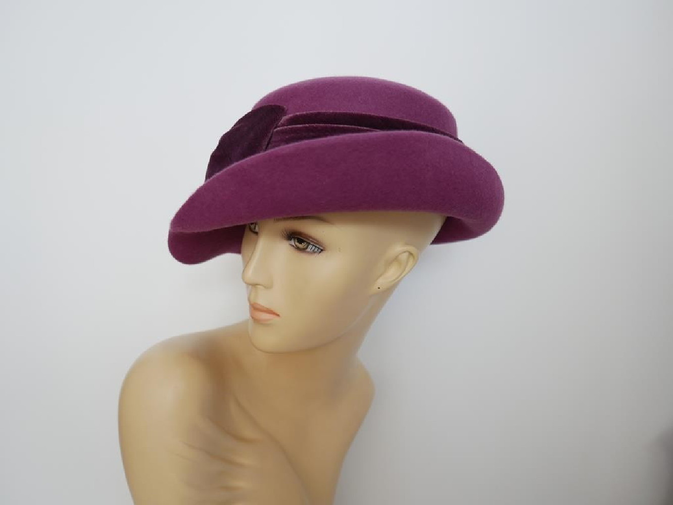 Sabrina- wrzosowy róż kapelusz filcowy 57-59cm