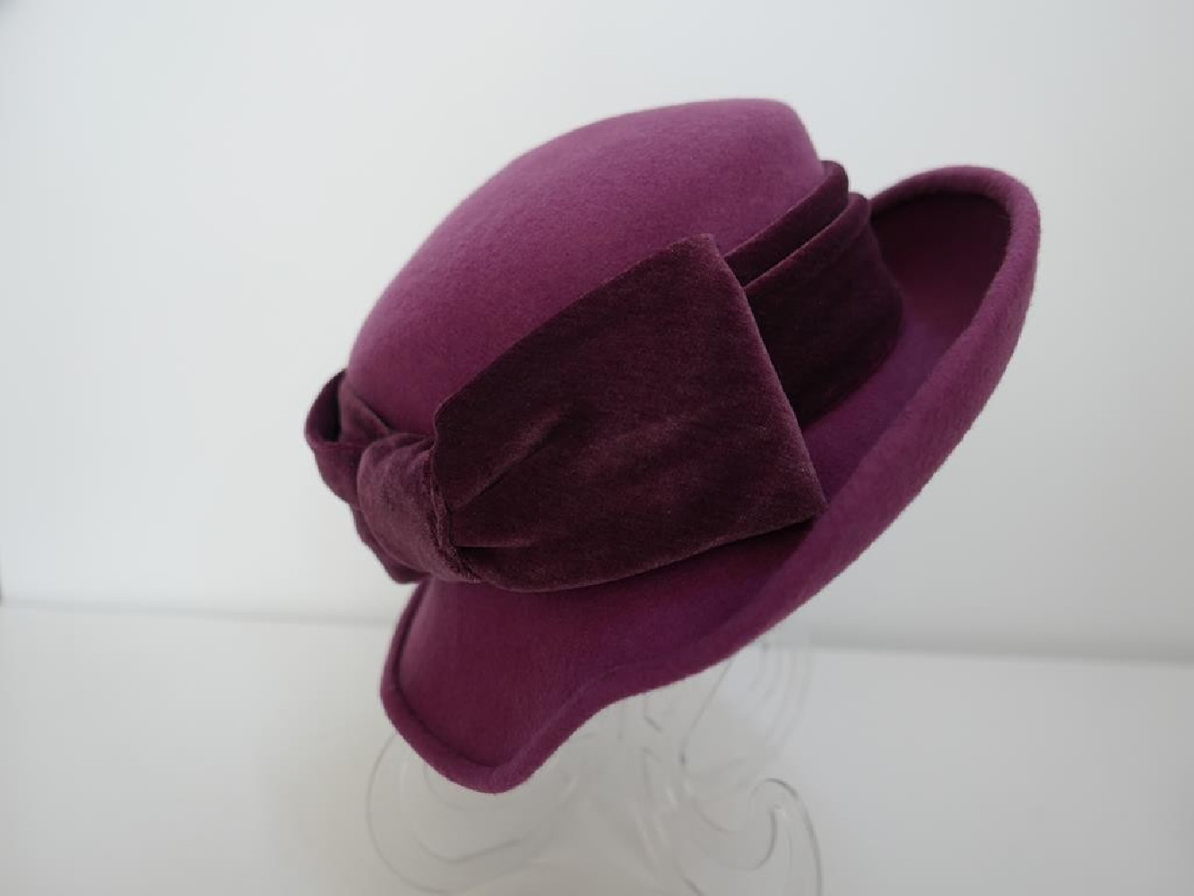 Sabrina- wrzosowy róż kapelusz filcowy 57-59cm