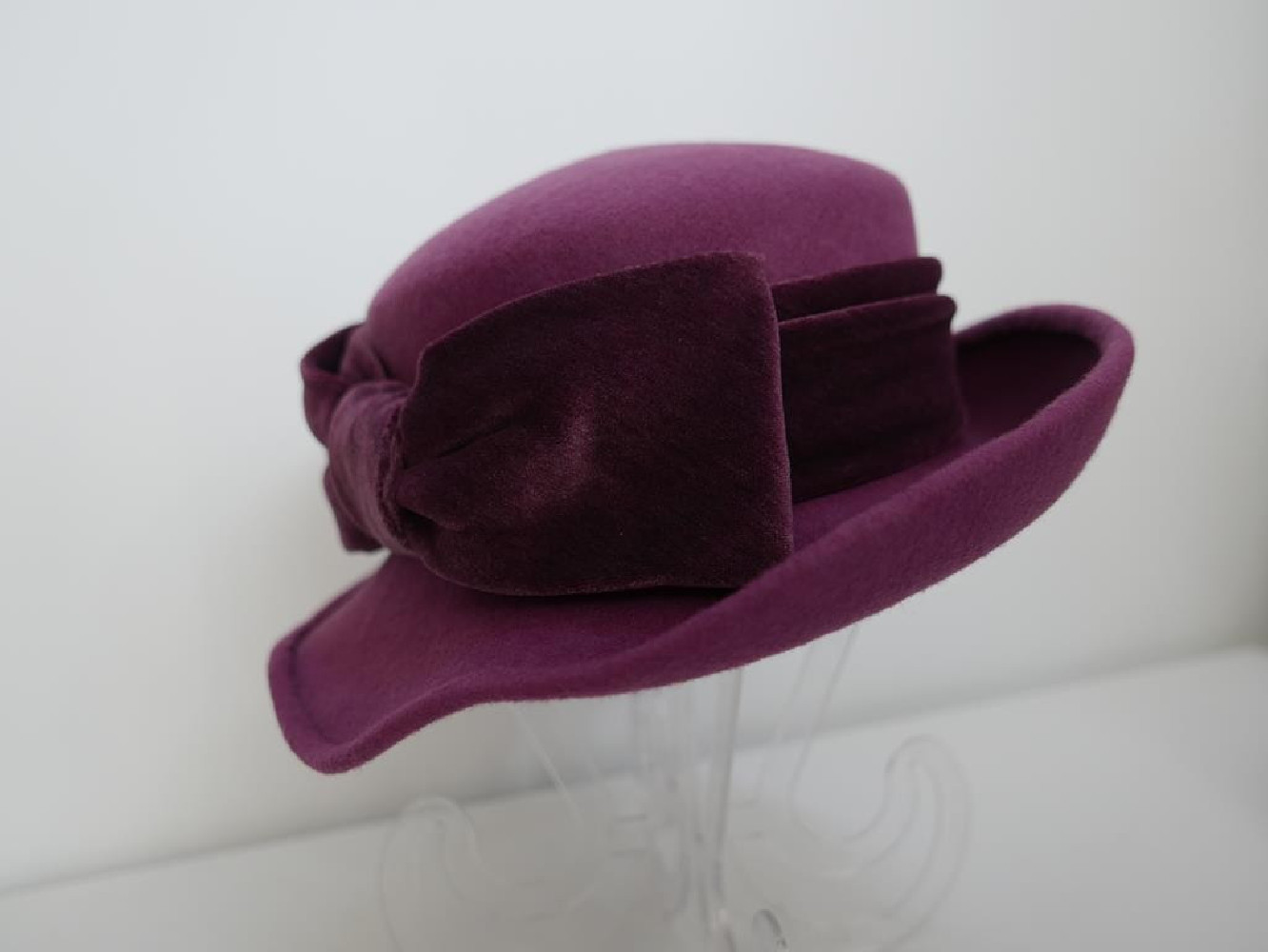 Sabrina- wrzosowy róż kapelusz filcowy 57-59cm