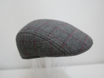 Szara krata kaszkiet męski tkanina 57cm