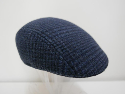 Granatowa kratka kaszkiet męski tkanina 58cm
