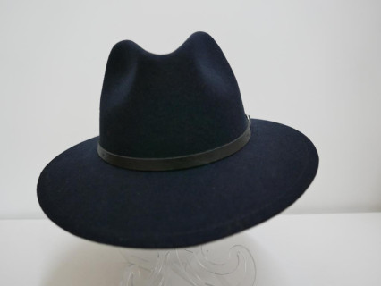 Męski granatowy kapelusz filcowy  fedora 59 cm