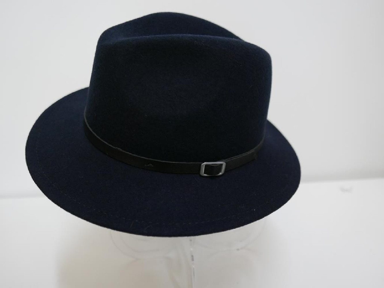 Męski granatowy kapelusz filcowy  fedora 59 cm