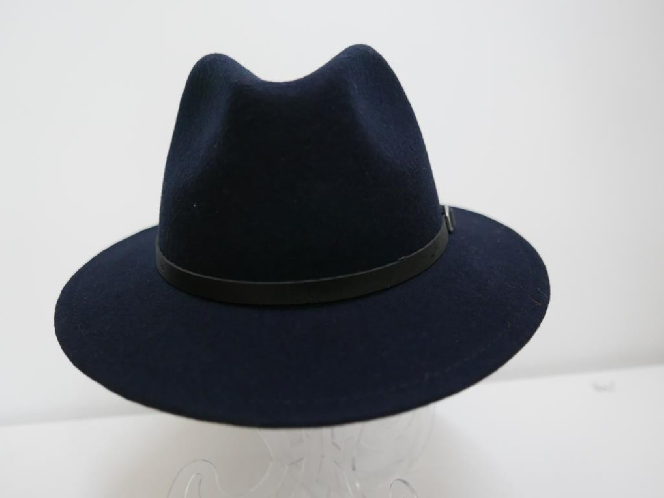 Męski granatowy kapelusz filcowy  fedora 59 cm