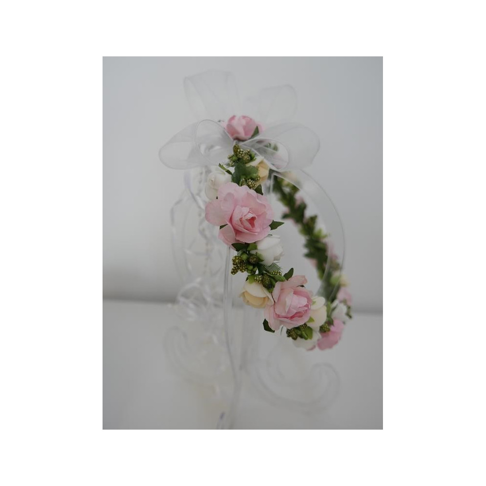 Kwiaty wiśni wianek z kokardą