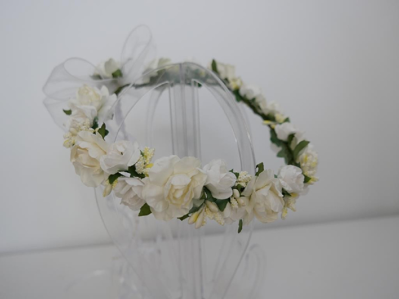 Kwiaty wiśni wianek z kokardą