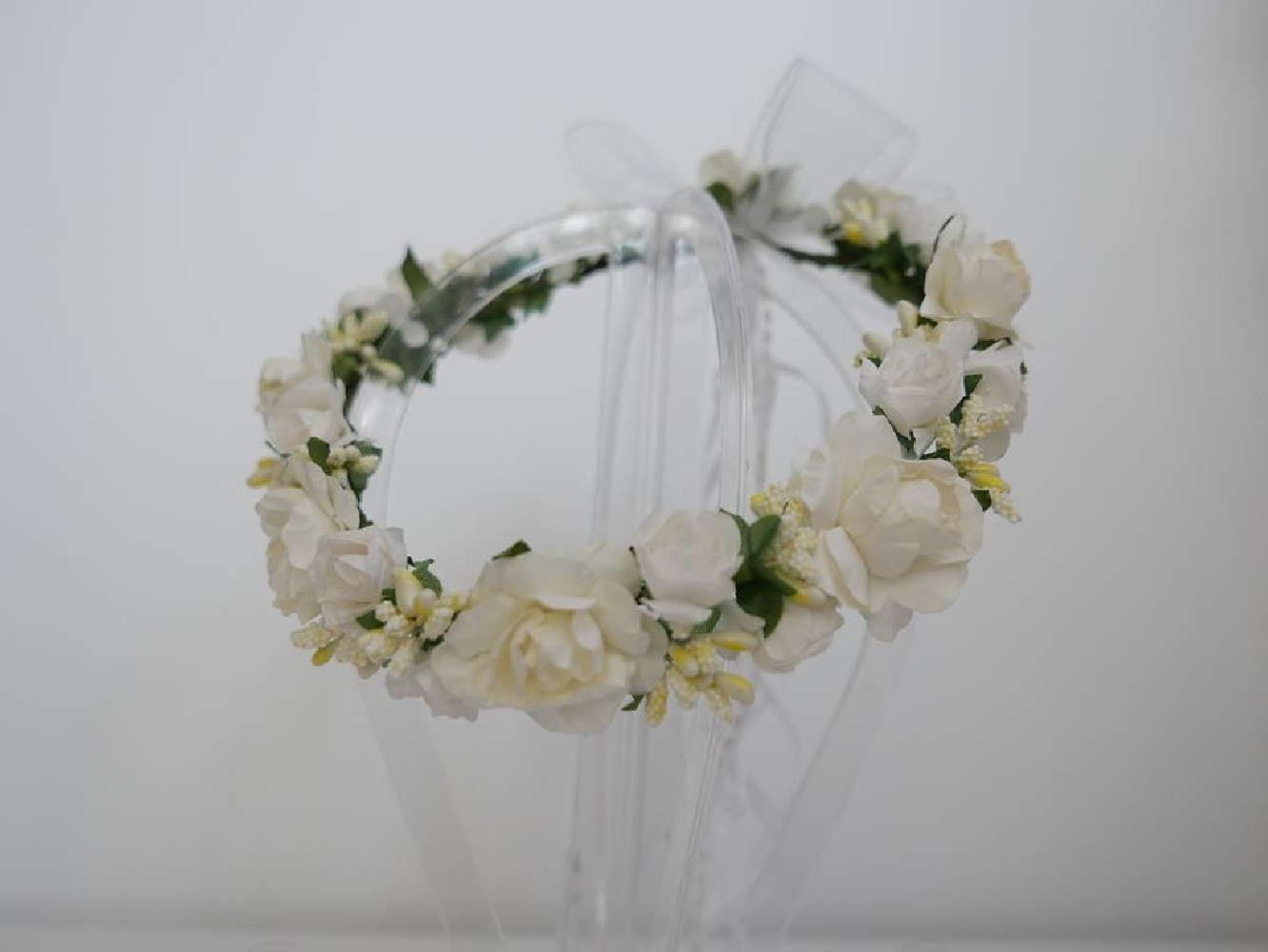 Kwiaty wiśni wianek z kokardą