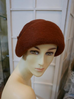 Alberta, ruda włosowa czapka toczek retro 54-58 cm