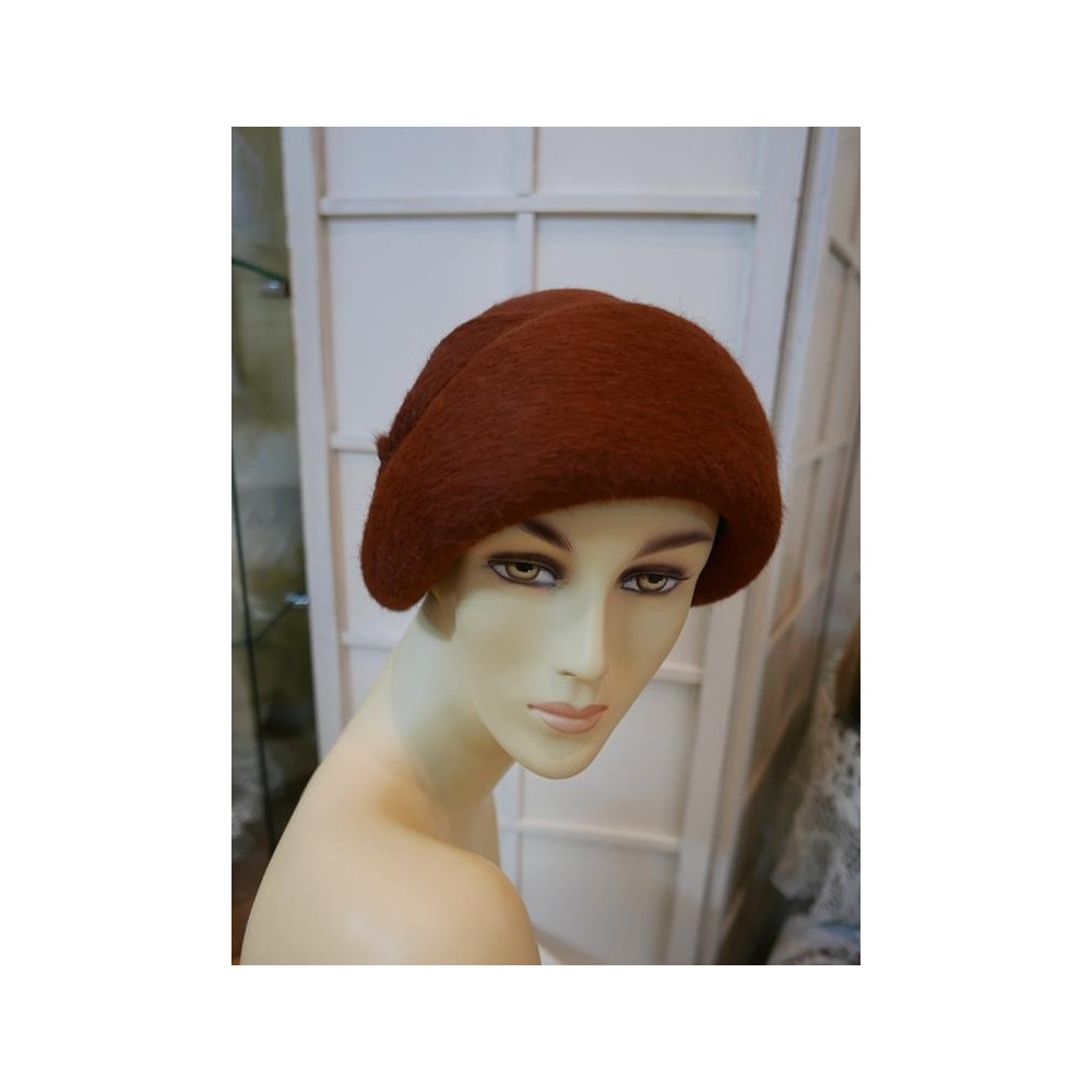 Alberta, ruda włosowa czapka toczek retro 54-58 cm