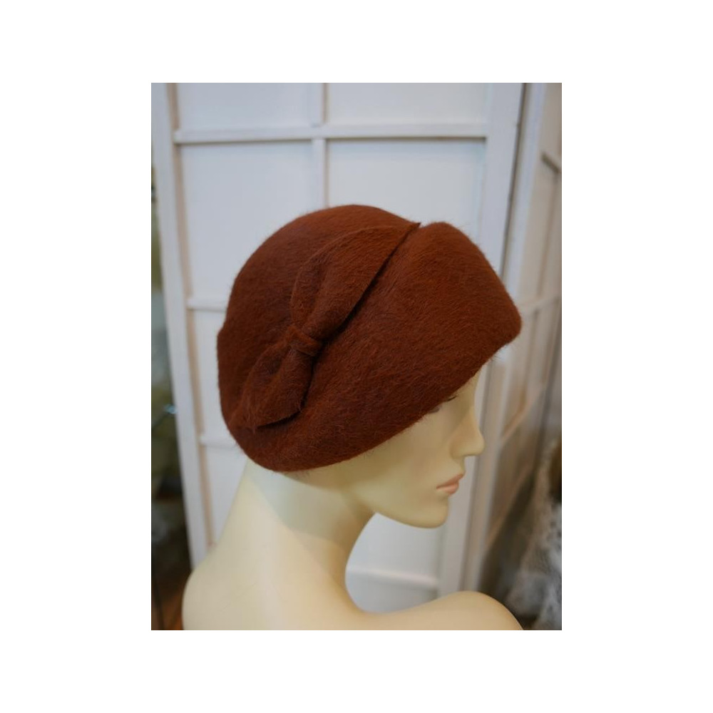Alberta, ruda włosowa czapka toczek retro 54-58 cm