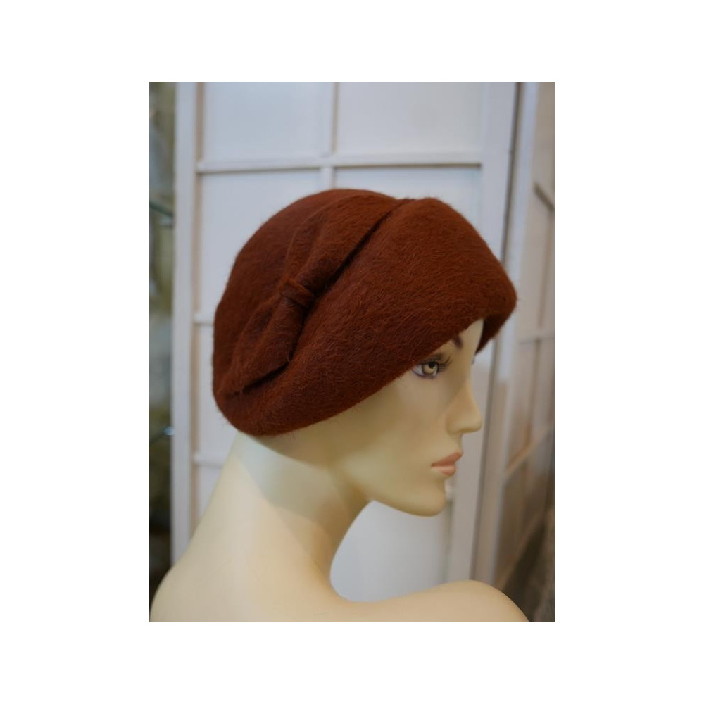 Alberta, ruda włosowa czapka toczek retro 54-58 cm