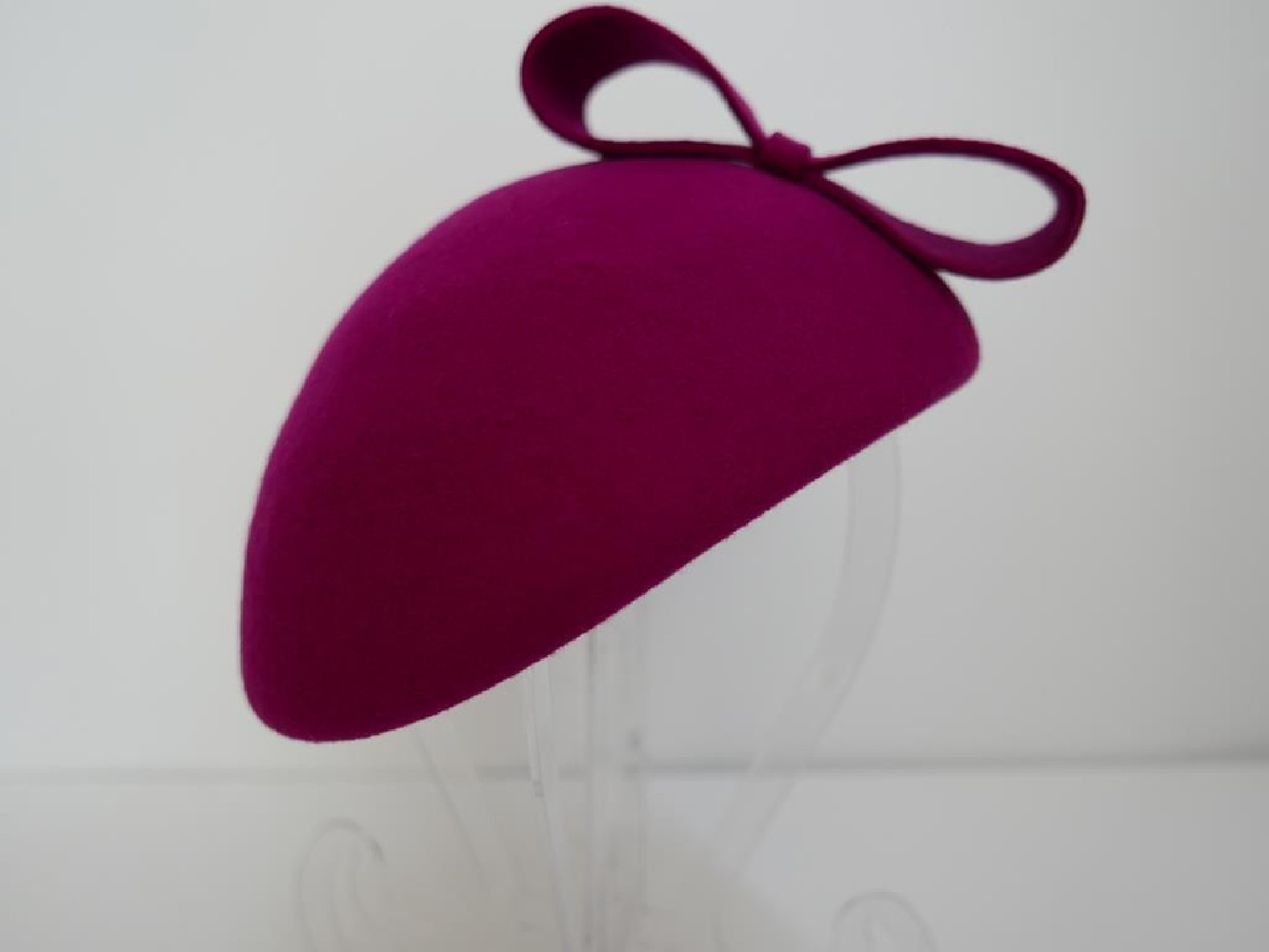 Ivanka 2 fuksja midi toczek filcowy z kokardą