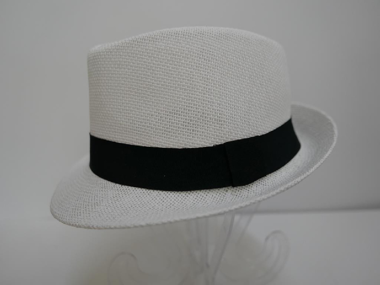 Trilby biały męski letni  kapelusz 55-56cm