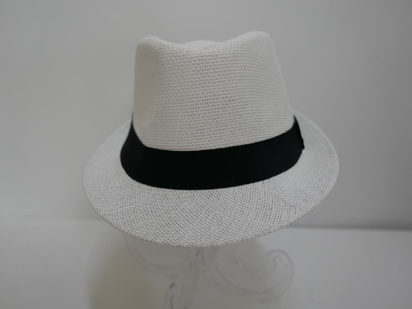Trilby biały męski letni  kapelusz 55-56cm