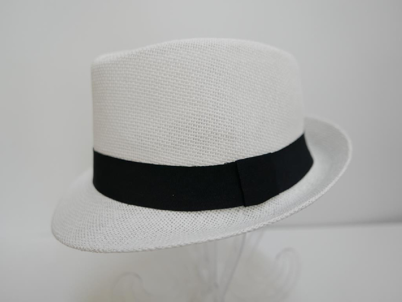 Trilby biały męski letni  kapelusz 59-60cm