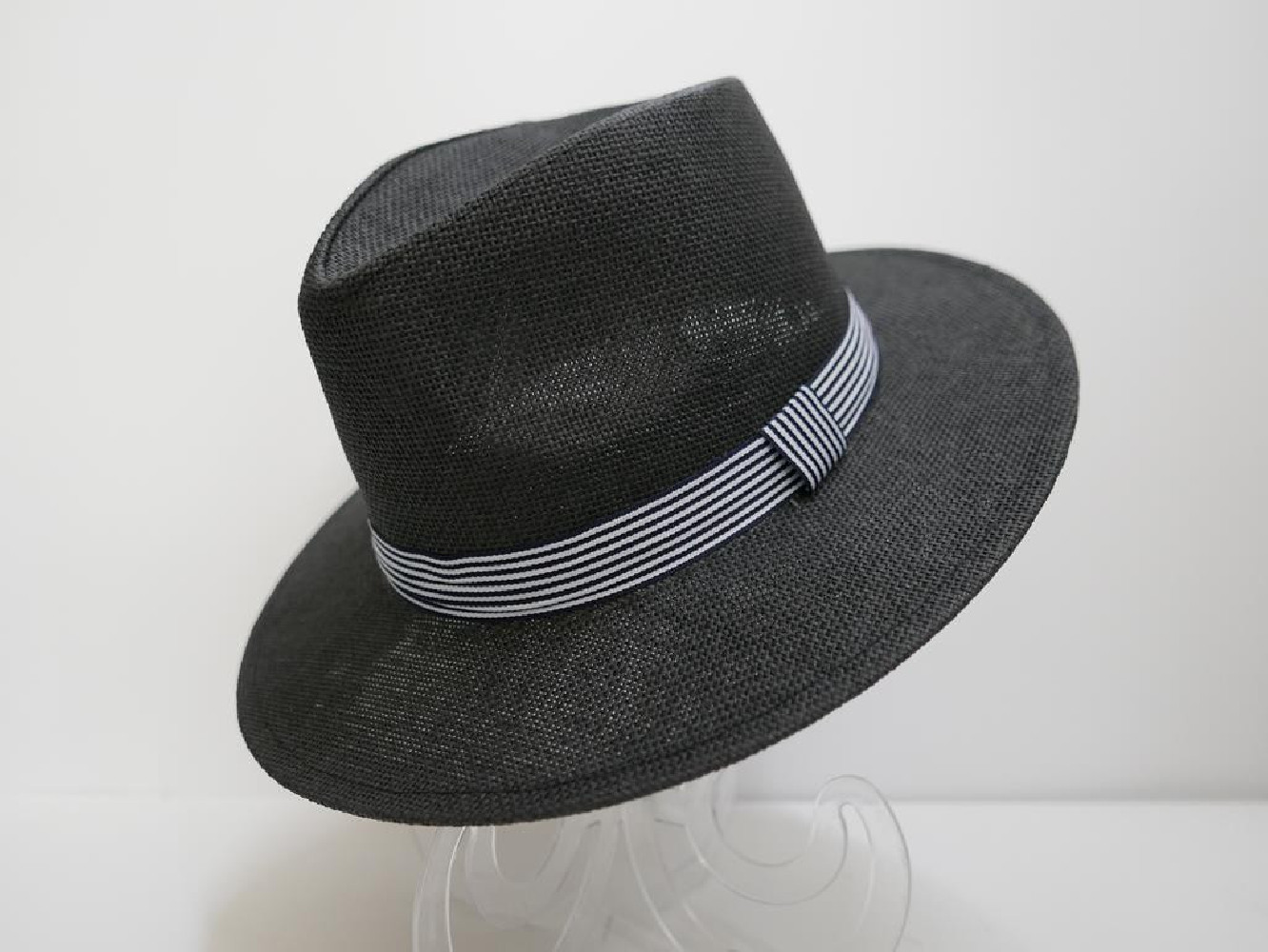 Fedora męski czarny letni  kapelusz 55-56 cm