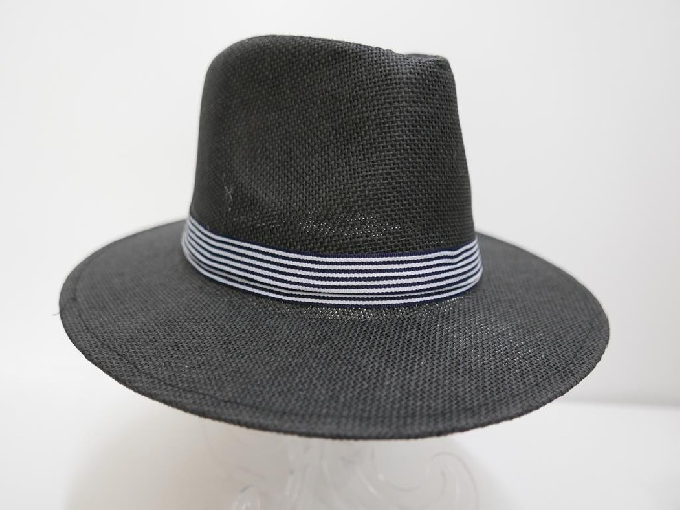 Fedora męski czarny letni  kapelusz 55-56 cm
