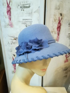 Liliana, liliowo niebieski kapelusz filcowy 53-56 cm