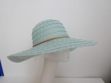 Miętowa koronka kapelusz letni  do 58 cm