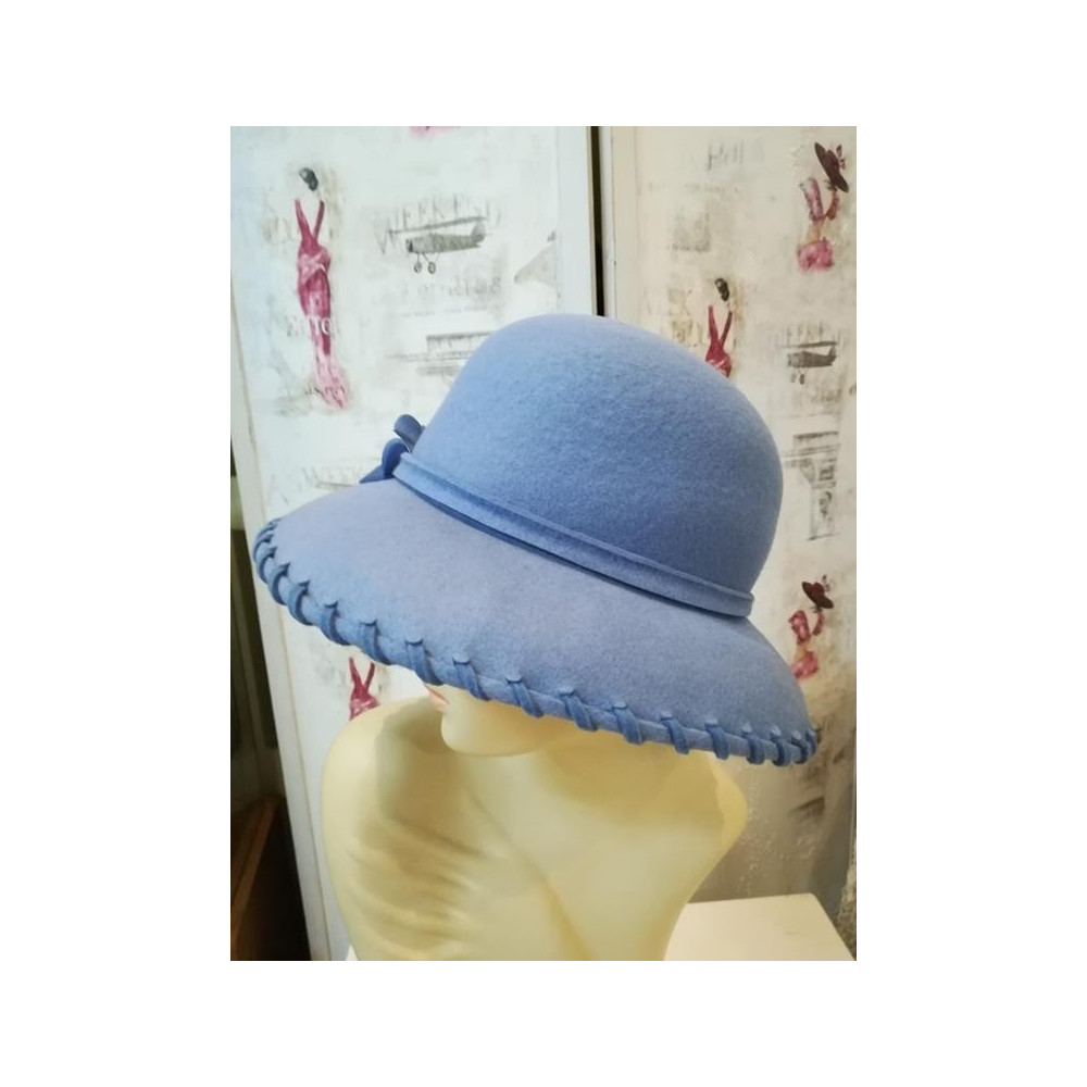 Liliana, liliowo niebieski kapelusz filcowy 53-56 cm