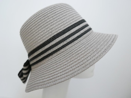 Słomkowy szary letni  kapelusz klosz do 57cm