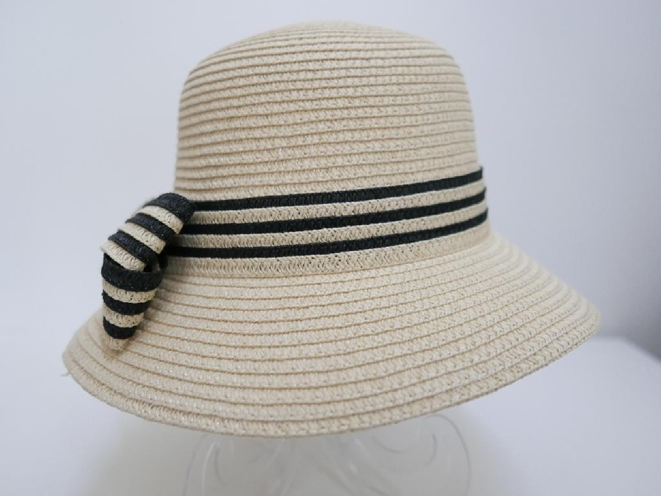 Słomkowy beżowy letni  kapelusz klosz do 57cm