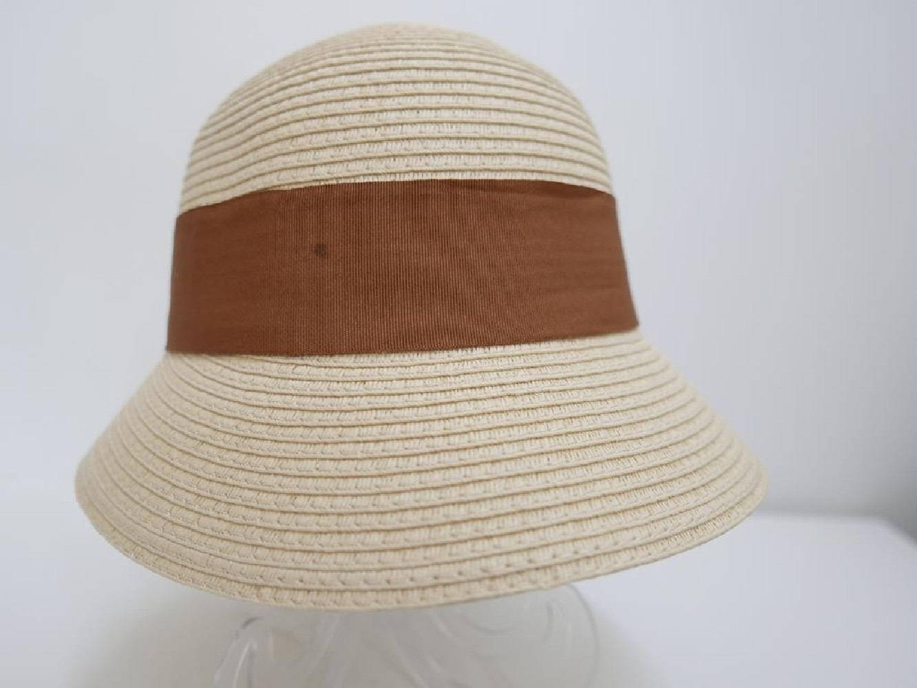 Słomkowy beżowy letni  kapelusz klosz do 58cm