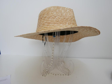 Fedora z perłami kapelusz słomka pszeniczna do 58 cm